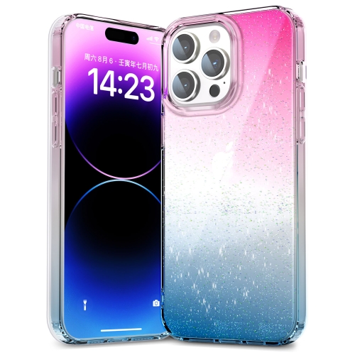 

For iPhone 14 Star Gradient Phone Case(Pink Blue)