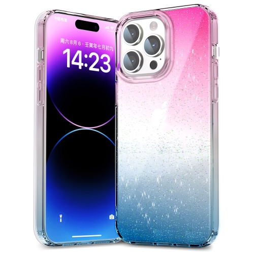 For iPhone 13 Pro Max Star Gradient Phone Case(Pink Blue)