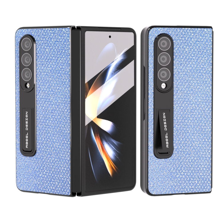 

For Samsung Galaxy Z Fold4 5G Integrated Diamond Series Black Edge Phone Case with Holder(Sapphire Blue)