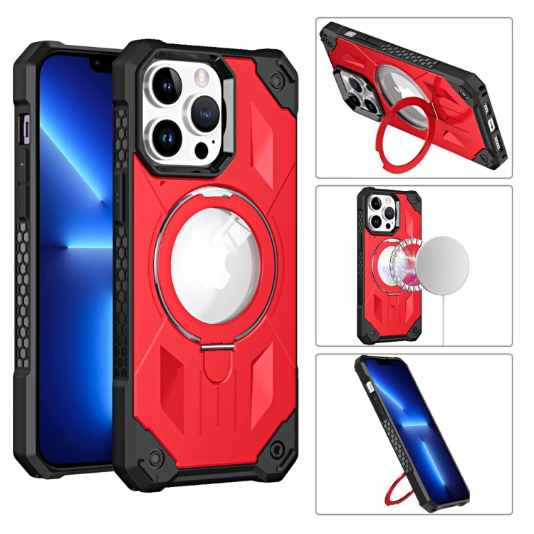 

For iPhone 13 Pro Max MagSafe Magnetic Holder Phone Case(Red)