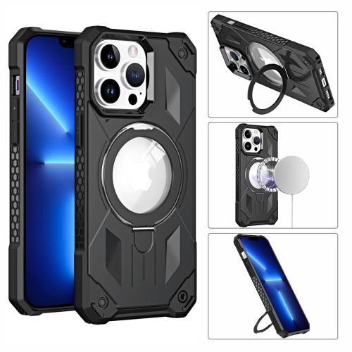 

For iPhone 12 Pro Max MagSafe Magnetic Holder Phone Case(Black)