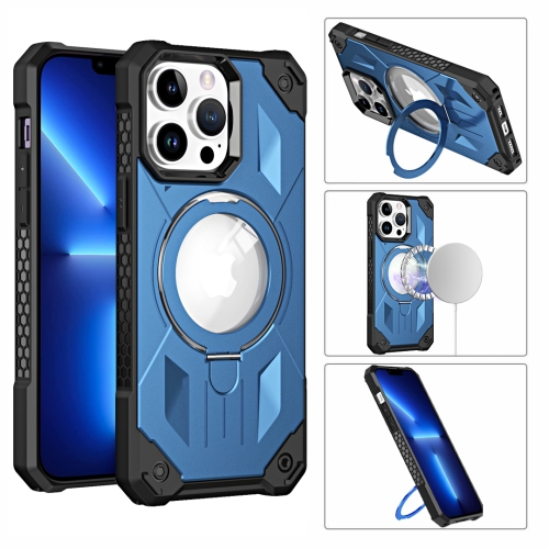 

For iPhone 11 Pro Max MagSafe Magnetic Holder Phone Case(Dark Blue)