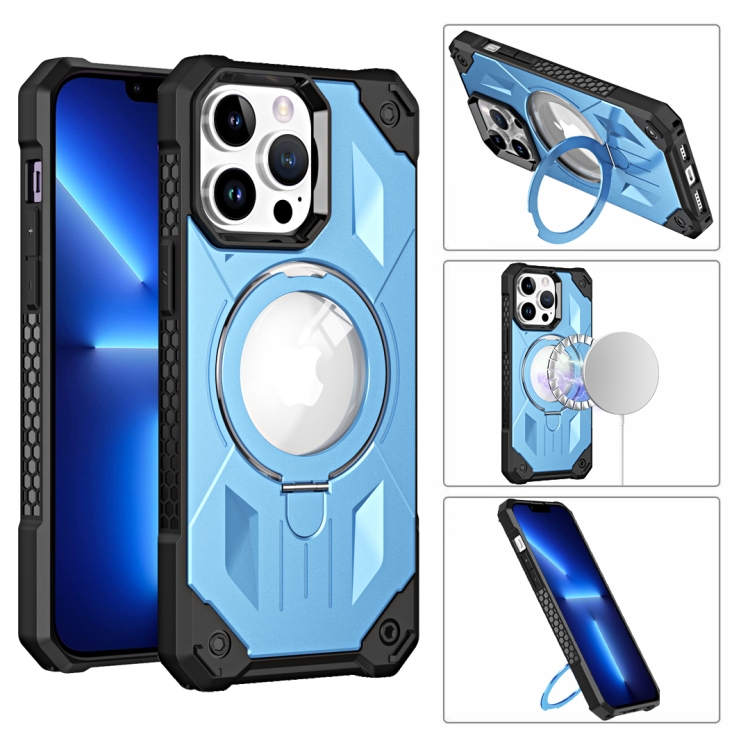

For iPhone 11 Pro Max MagSafe Magnetic Holder Phone Case(Sierra Blue)