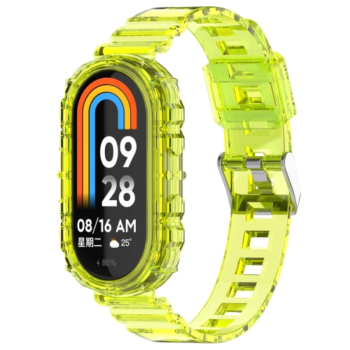 

For Xiaomi Mi Band 8 Integrated Transparent Silicone Watch Band(Yellow)