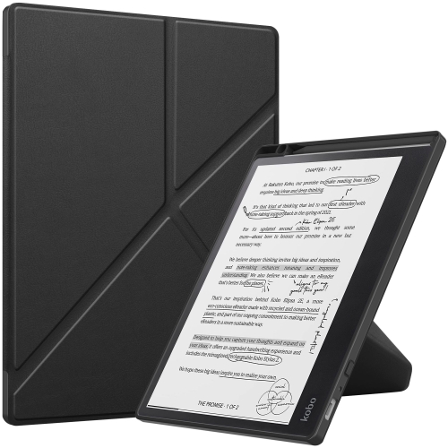 

For Kobo Elipsa 2E Solid Color Deformation TPU Leather Smart Tablet Case(Black)