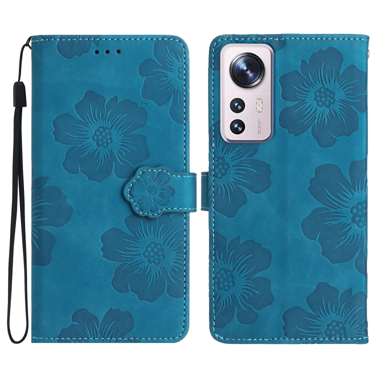 

For Xiaomi 12 Lite Flower Embossing Pattern Leather Phone Case(Blue)