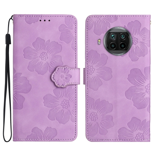 

For Xiaomi Mi 10T Lite 5G Flower Embossing Pattern Leather Phone Case(Purple)