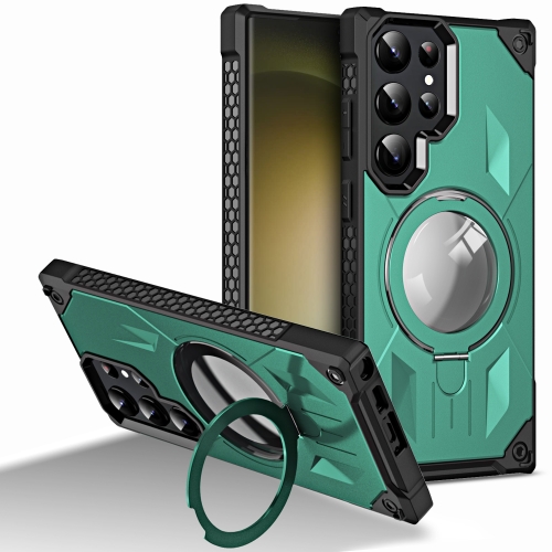 

For Samsung Galaxy S23+ 5G MagSafe Magnetic Holder Phone Case(Green)