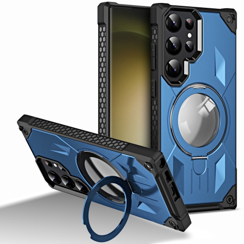 

For Samsung Galaxy S23+ 5G MagSafe Magnetic Holder Phone Case(Dark Blue)