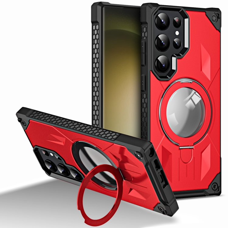 

For Samsung Galaxy S22+ 5G MagSafe Magnetic Holder Phone Case(Red)