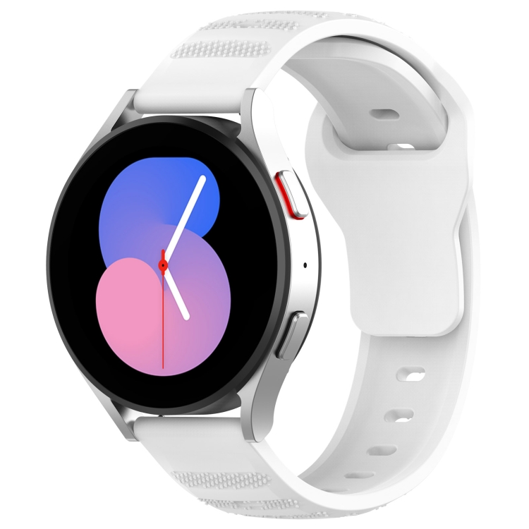 

22mm Universal Dots Pattern Silicone Replacement Watch Band(White)