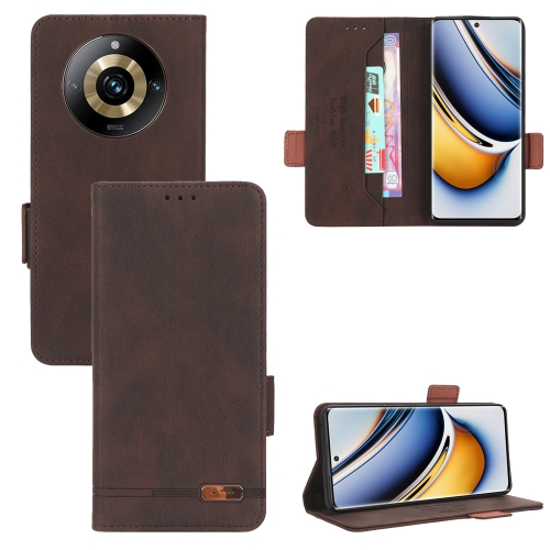 

For Realme 11 Pro / 11 Pro+ Magnetic Clasp Leather Phone Case(Brown)