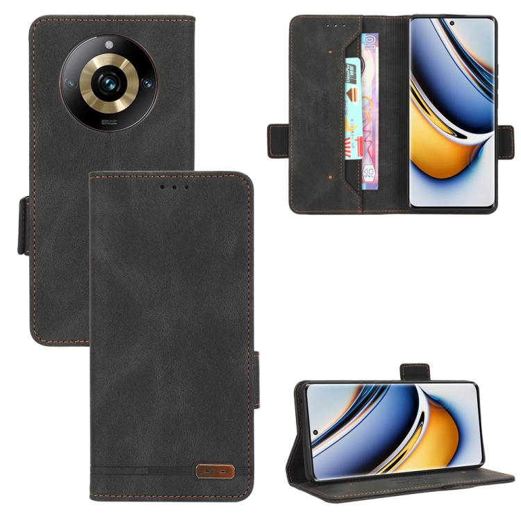 

For Realme 11 Pro / 11 Pro+ Magnetic Clasp Leather Phone Case(Black)