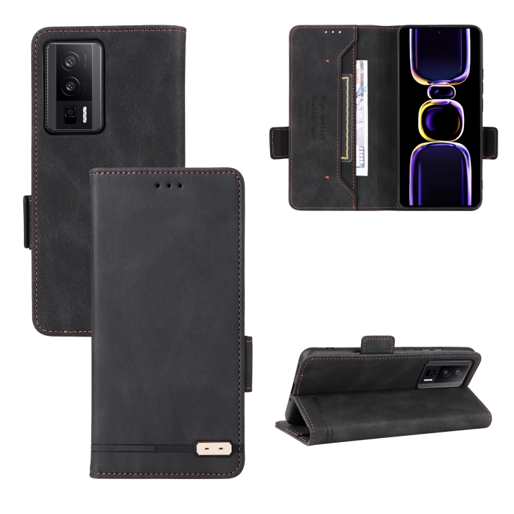 

For Xiaomi Poco F5 Pro / Redmi K60 Magnetic Clasp Leather Phone Case(Black)