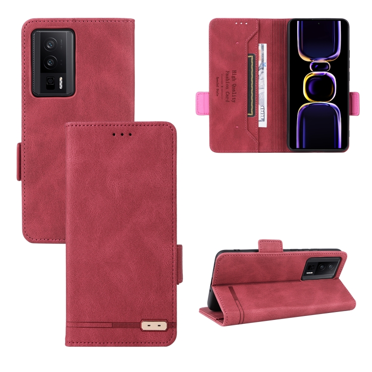 

For Xiaomi Poco F5 Pro / Redmi K60 Magnetic Clasp Leather Phone Case(Red)