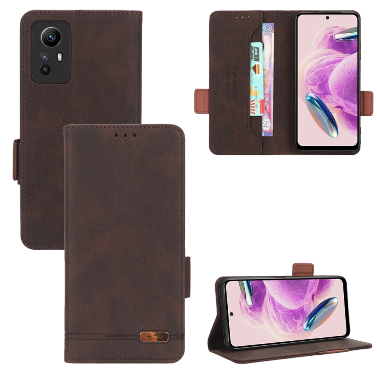 

For Xiaomi Redmi Note 12S 4G Magnetic Clasp Leather Phone Case(Brown)