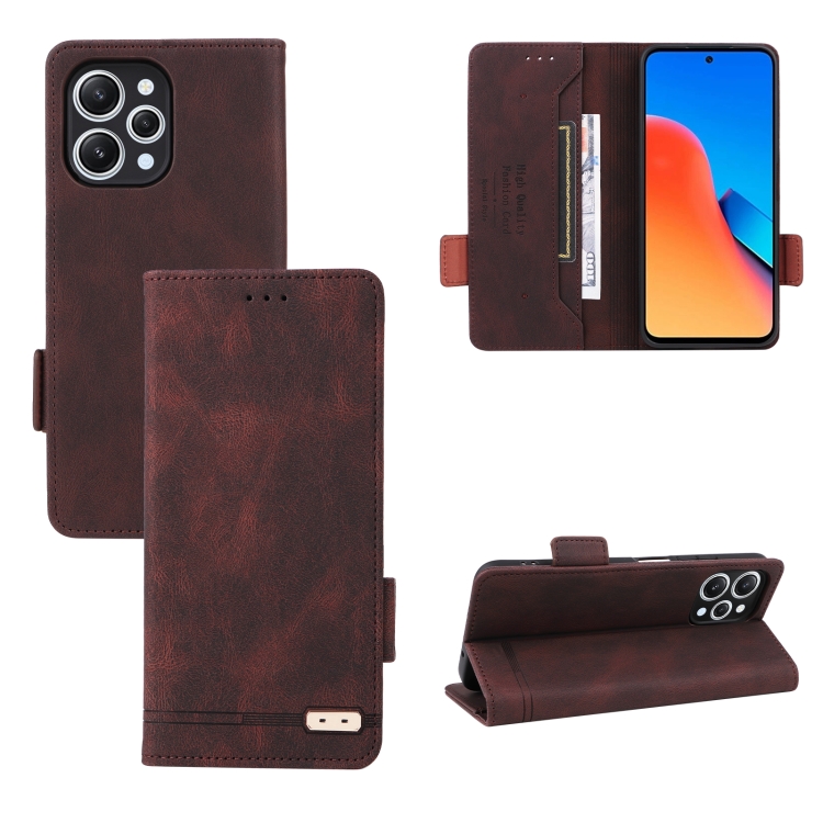

For Xiaomi Redmi 12 4G Magnetic Clasp Leather Phone Case(Brown)