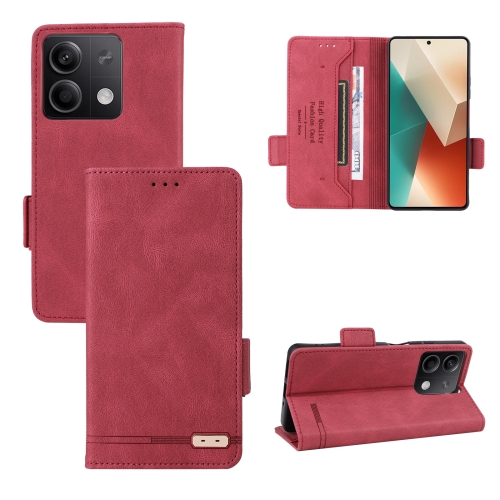 

For Xiaomi Redmi Note 13 5G Magnetic Clasp Leather Phone Case(Red)