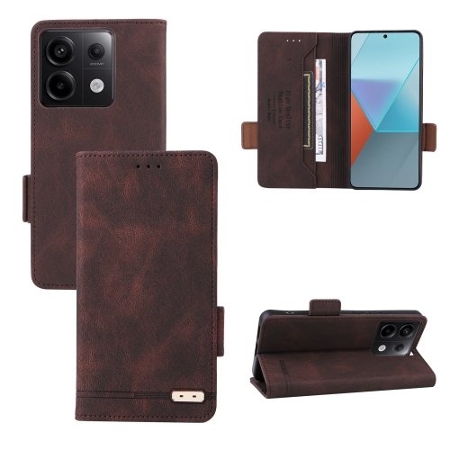 

For Xiaomi Redmi Note 13 Pro 5G Magnetic Clasp Leather Phone Case(Brown)