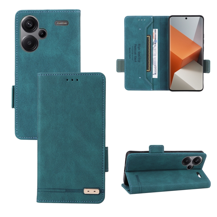 

For Xiaomi Redmi Note 13 Pro+ 5G Magnetic Clasp Leather Phone Case(Green)