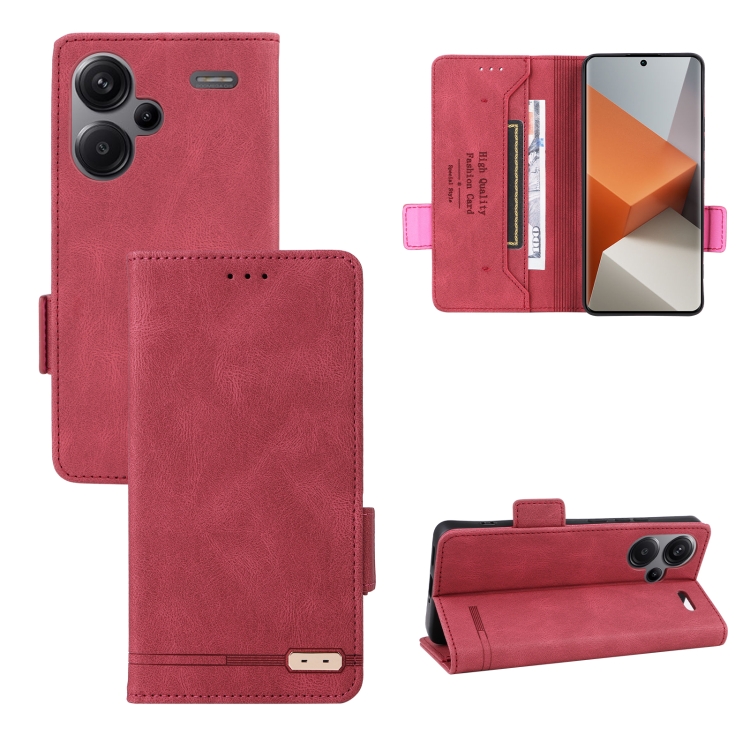 

For Xiaomi Redmi Note 13 Pro+ 5G Magnetic Clasp Leather Phone Case(Red)