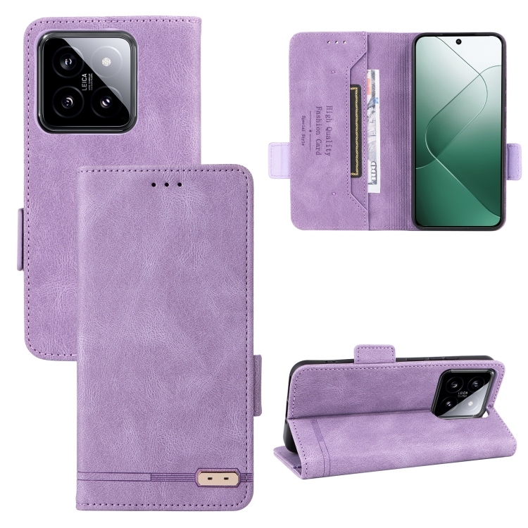 

For Xiaomi 14 Magnetic Clasp Leather Phone Case(Purple)