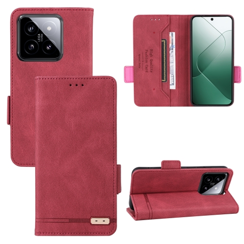 

For Xiaomi 14 Magnetic Clasp Leather Phone Case(Red)