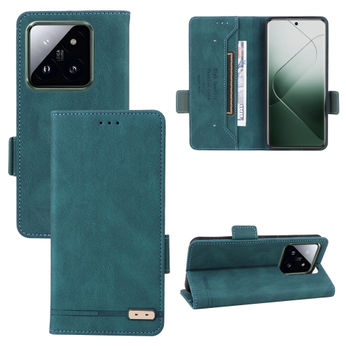 

For Xiaomi 14 Pro Magnetic Clasp Leather Phone Case(Green)