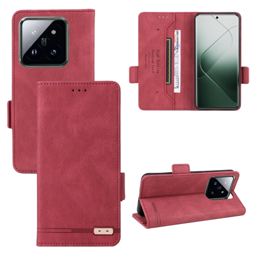 

For Xiaomi 14 Pro Magnetic Clasp Leather Phone Case(Red)