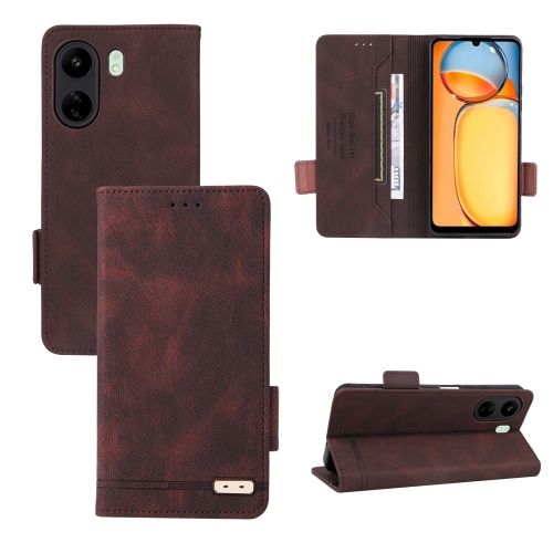 

For Xiaomi Redmi 13C Magnetic Clasp Leather Phone Case(Brown)