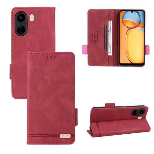 

For Xiaomi Redmi 13C Magnetic Clasp Leather Phone Case(Red)