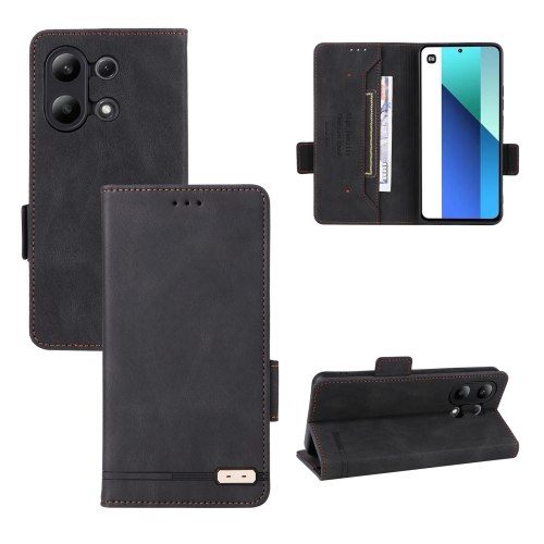 

For Xiaomi Redmi Note 13 4G Magnetic Clasp Leather Phone Case(Black)