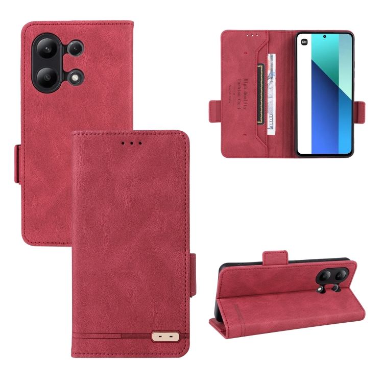 

For Xiaomi Redmi Note 13 4G Magnetic Clasp Leather Phone Case(Red)