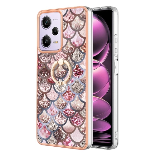 

For Xiaomi Redmi Note 12 Pro Speed Electroplating IMD TPU Phone Case with Ring(Pink Scales)