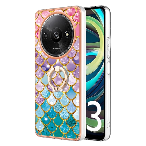 

For Xiaomi Redmi A3 Electroplating IMD TPU Phone Case with Ring(Colorful Scales)
