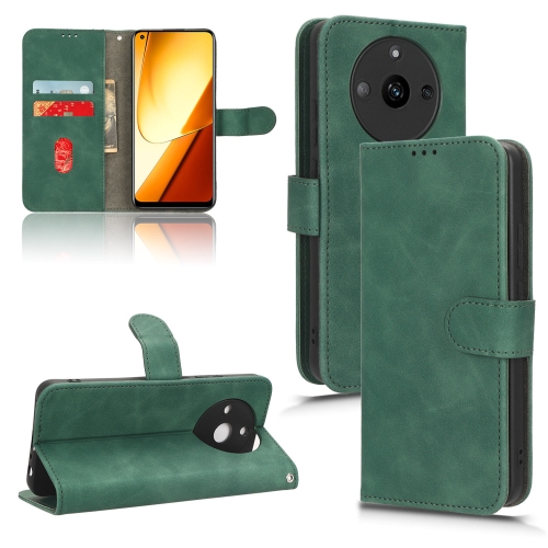 

For Realme 11 Skin Feel Magnetic Flip Leather Phone Case(Green)