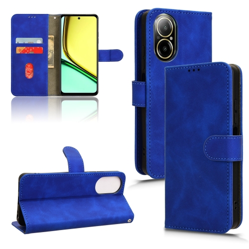 

For Realme C67 4G Skin Feel Magnetic Flip Leather Phone Case(Blue)