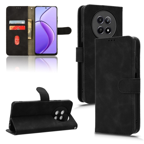 

For Realme 12 5G Skin Feel Magnetic Flip Leather Phone Case(Black)