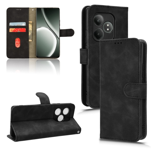 

For Realme GT Neo6 SE Skin Feel Magnetic Flip Leather Phone Case(Black)