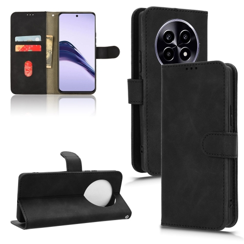 

For Realme 13 Pro Skin Feel Magnetic Flip Leather Phone Case(Black)