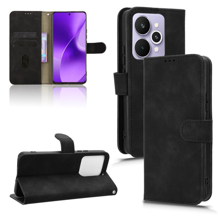 

For Realme 15 5G Global Skin Feel Magnetic Flip Leather Phone Case(Black)