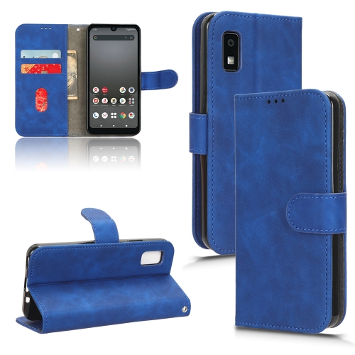 

For Sharp Aquos Wish 3 Skin Feel Magnetic Flip Leather Phone Case(Blue)