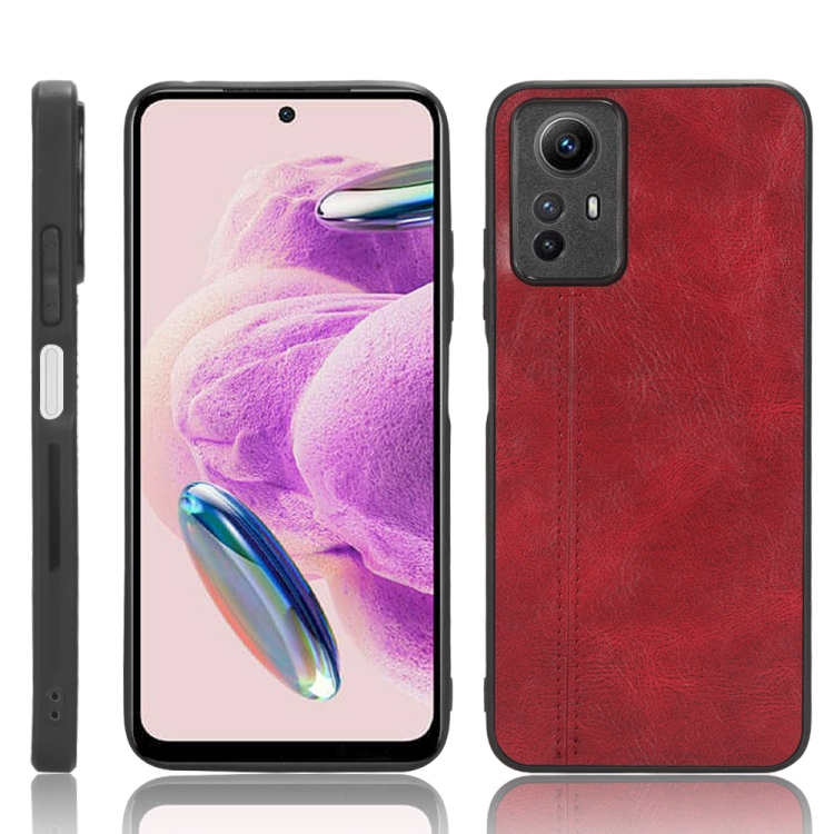 

For Xiaomi Redmi Note 12S 4G Sewing Cow Pattern Skin PC + PU + TPU Phone Case(Red)