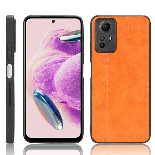 

For Xiaomi Redmi Note 12S 4G Sewing Cow Pattern Skin PC + PU + TPU Phone Case(Orange)