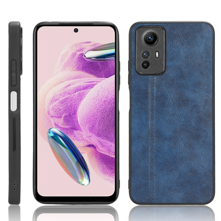 

For Xiaomi Redmi Note 12S 4G Sewing Cow Pattern Skin PC + PU + TPU Phone Case(Blue)