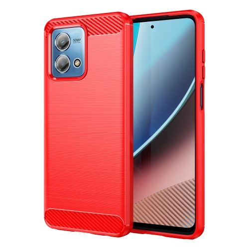 

For Motorola Moto G Stylus 2023 4G Brushed Texture Carbon Fiber TPU Phone Case(Red)
