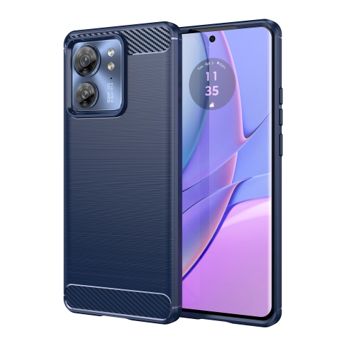 

For Motorola Edge 2023 US Brushed Texture Carbon Fiber TPU Phone Case(Blue)