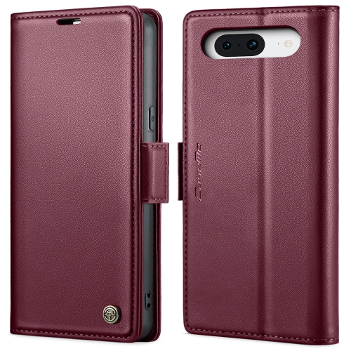 

For Google Pixel 8 CaseMe 023 Butterfly Buckle Litchi Texture RFID Anti-theft Leather Phone Case(Wine Red)