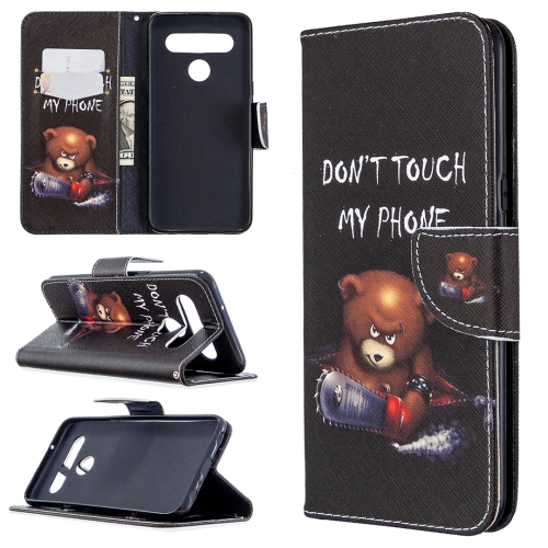

For LG K61 Colored Drawing Pattern Horizontal Flip Leather Case with Holder & Card Slots & Wallet(Bear)