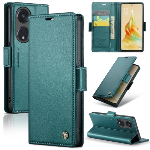 

For OPPO Reno8 T 5G/A1 Pro 5G CaseMe 023 Butterfly Buckle Litchi Texture RFID Anti-theft Leather Phone Case(Pearly Blue)